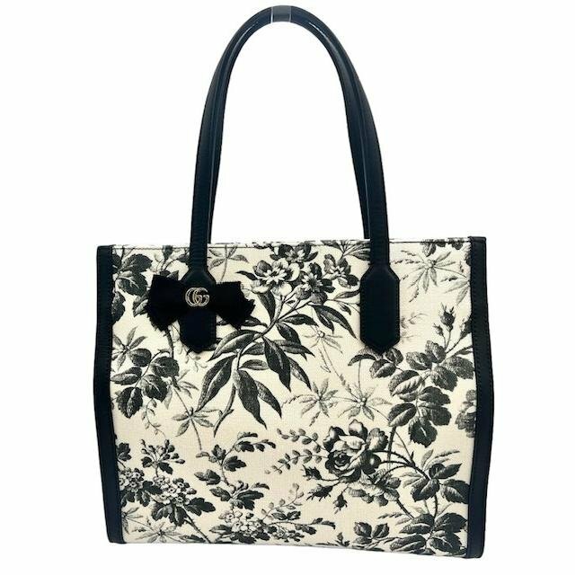 GUCCI グッチ 432684 トートバッグハーベリウム 花柄 GGマーク ハンドバッグ 【中古】