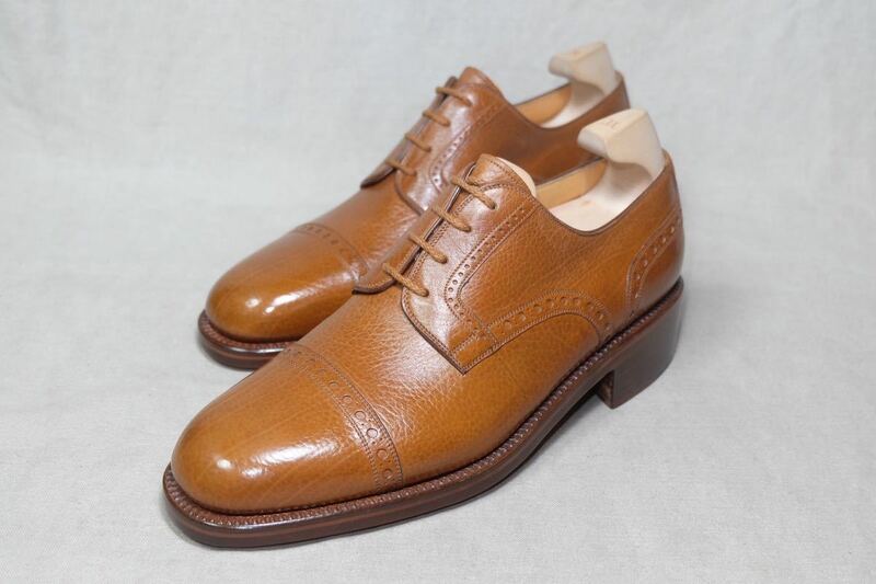 デッドストックItaly Vintage『Zenith』希少カーフレザー使用 美しいダービーシューズ UK7 イタリア製手製革靴 ヴィンテージビスポーク級