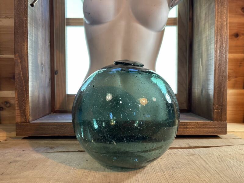 昭和レトロ　レトロ　ガラス　浮き球　ガラス浮き球　浮球　ブイ　漁