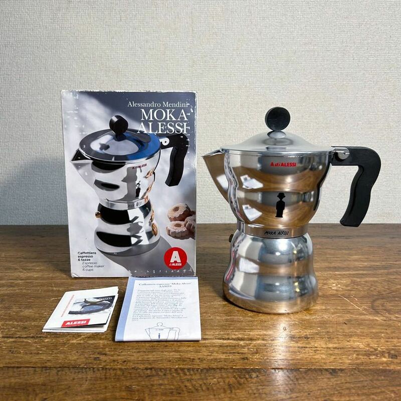 未使用品 ALESSI エスプレッソ コーヒーメーカー MOKA ALESSI 6カップ用 AAM33/6 アレッシィ モカ 珈琲 カフェ Espresso coffee maker