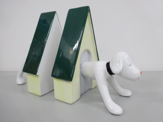 希少 2002年 奈良美智 PUPPY BOOKENDS パピー ブックエンド セラミック陶器 現代アート オブジェ 犬