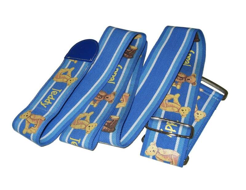スーツケースベルト キャリーケースベルト トランクベルト スーツケース用荷物ストラップ 調節可能なベルト 目印 ブルー系 テディベア