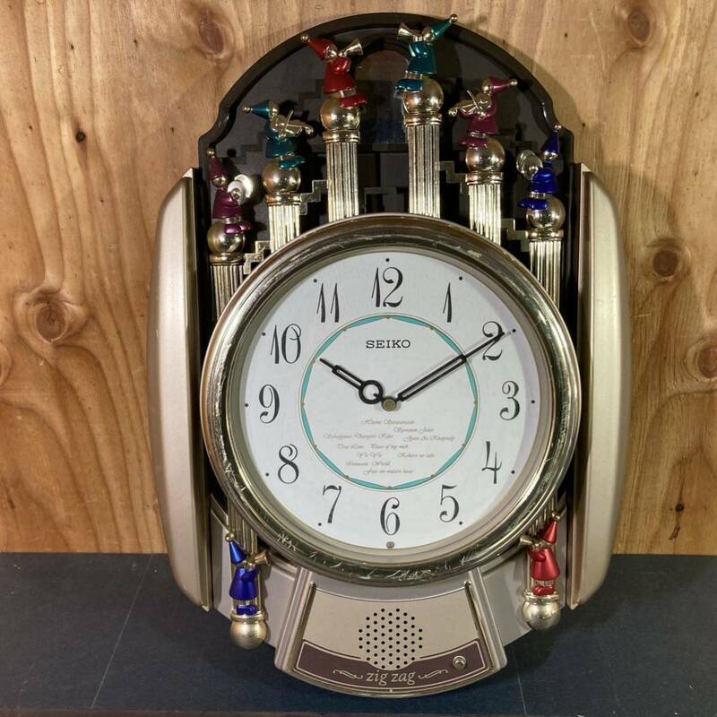 【A8719O148】SEIKO からくり時計 zig zag 掛時計 メロディー時計 セイコー レトロ ※ジャンク品