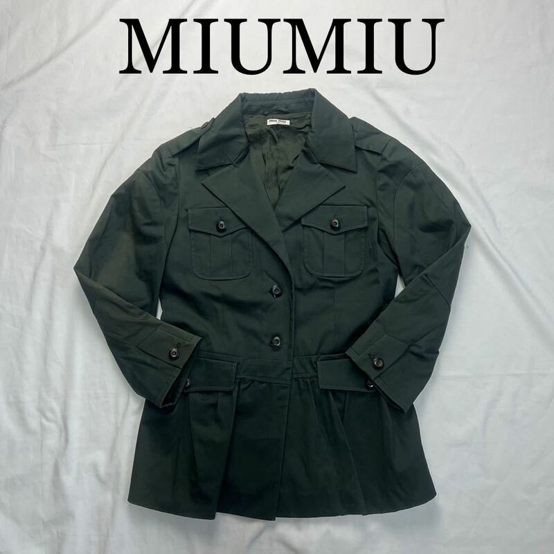 MIU MIU ミュウミュウ ミリタリージャケット カーキ 40サイズ ジャケット
