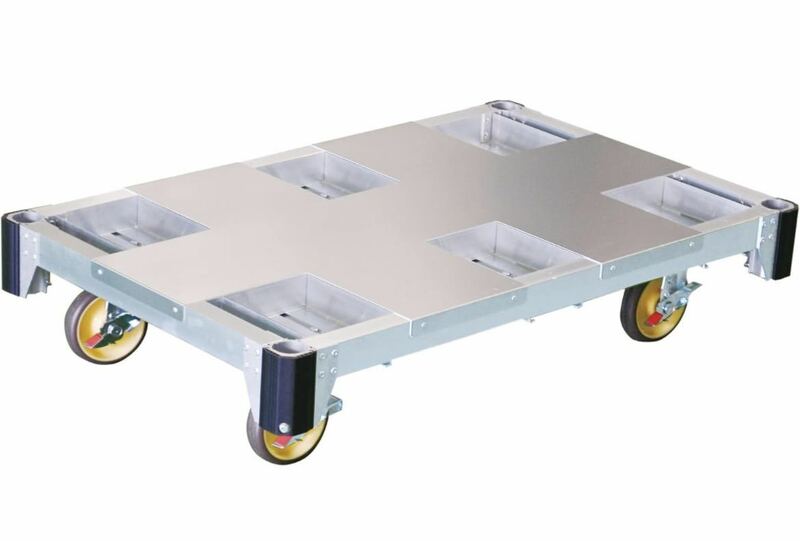 未使用品 ピカ アルミ製 1トン(1000kg) 台車 ブレーキ付き 4輪タイプ 1トン台車