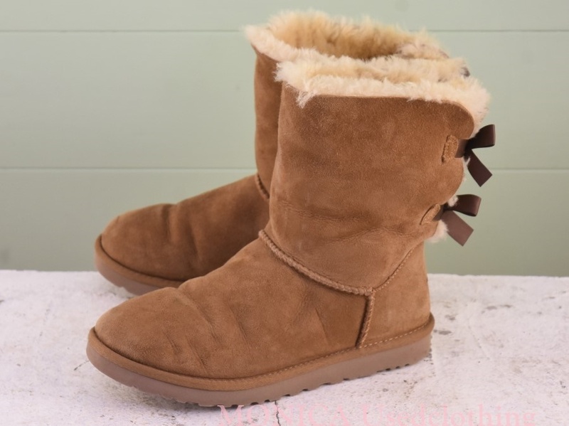 MK565◆レディース【UGG オーストラリア】ムートンブーツ 茶 ブラウン 40 25cm