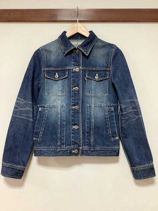 な1221 TOMMY HILFIGER トミーヒルフィガー ジージャン デニムジャケット 0 レディース ユーズド加工