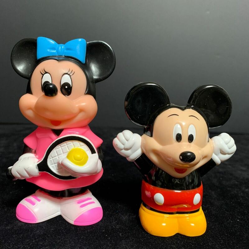 2個セット ミッキーマウス 高さ約9.5センチ ミニマウス 高さ約11.7センチ(三菱銀行）貯金箱 フィギュア ディズニー 年代詳細不明