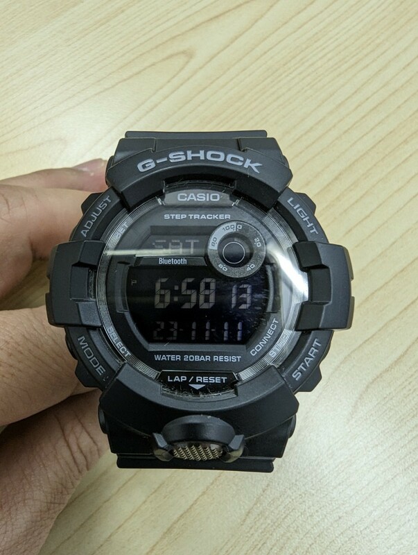 CASIO G-SHOCK STEP TRACKER Bluetooth搭載 オートライト デュアルタイム 歩数計測機能 カシオ 3464 GBD-800-1B ブラック 稼働品 メンズ