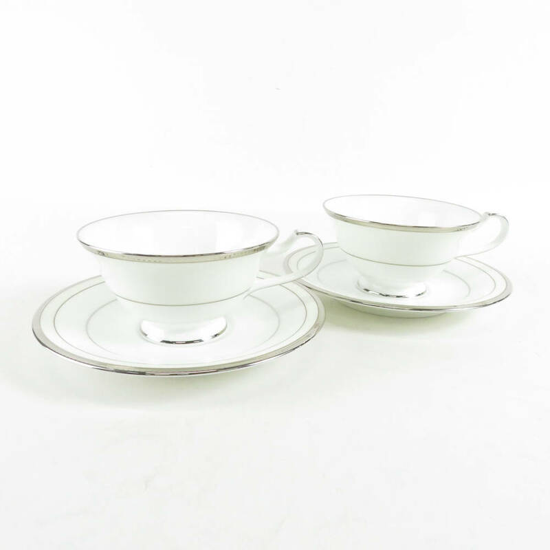 美品 Noritake ノリタケ シャンパンパールズ ティーカップ＆ソーサー 2客 ペア SY7376K