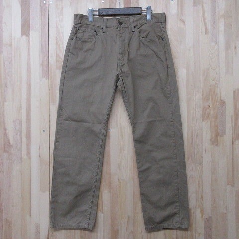 505 サイズ W33 L30 リーバイス カラー デニム パンツ ジーンズ スリム テーパード 白タグ カンボジア製 ベージュ Levi's 古着 1J2907