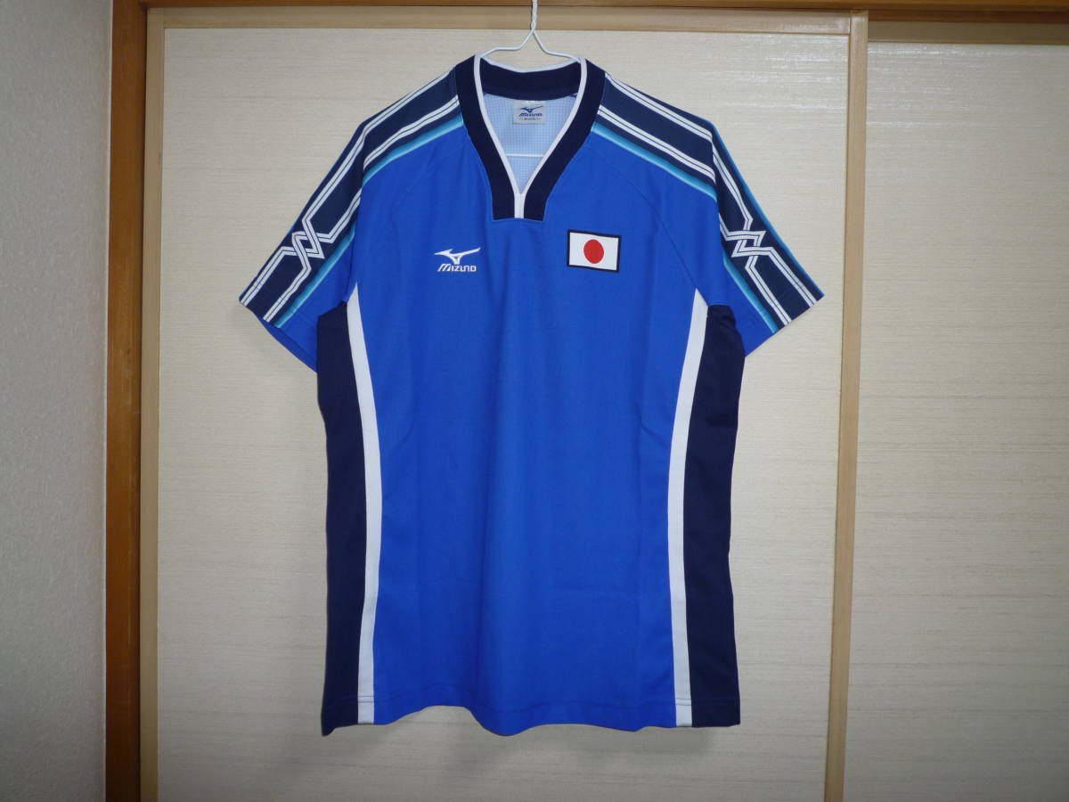 ミズノ 日本代表オリンピックユニフォームシャツ青　Mサイズ