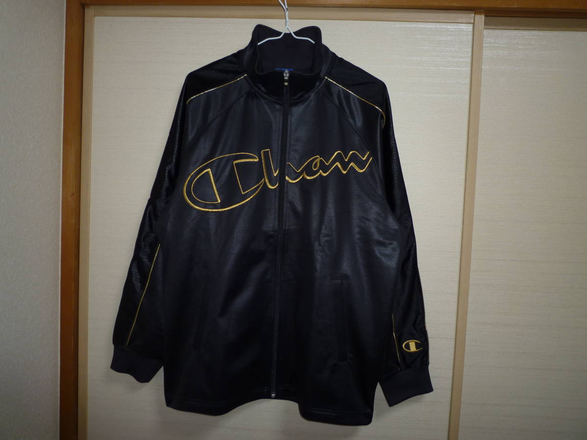 チャンピオン ジャージジャケット 黒×金Mサイズ