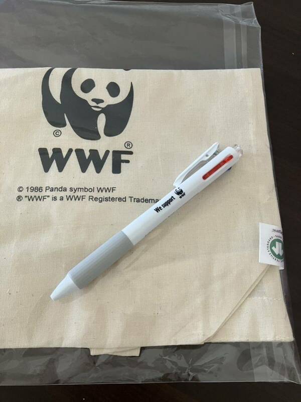 【新品】WWF ジャパン パンダロゴエコバッグ パンダショップ ボールペン セット トートバッグ 