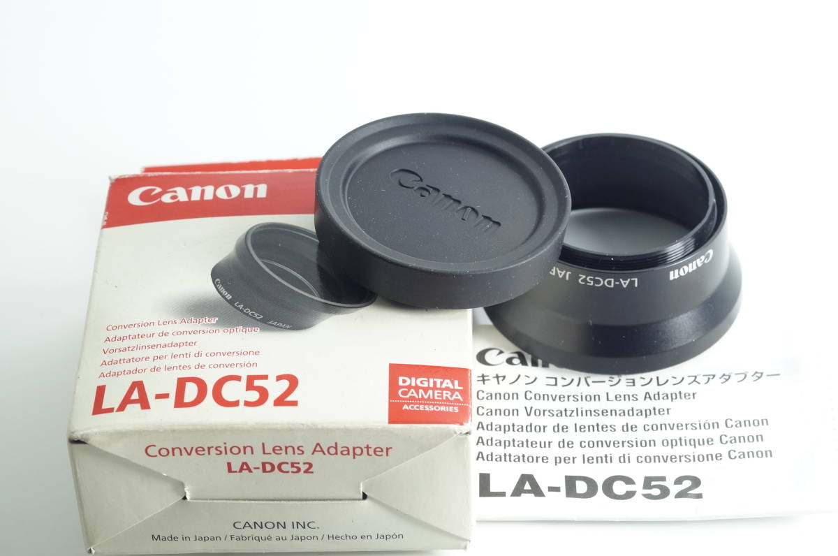 影HG【未使用品 とてもキレイ】 Canon LA-DC52 Powershot キヤノン コンバージョンレンズアダプター