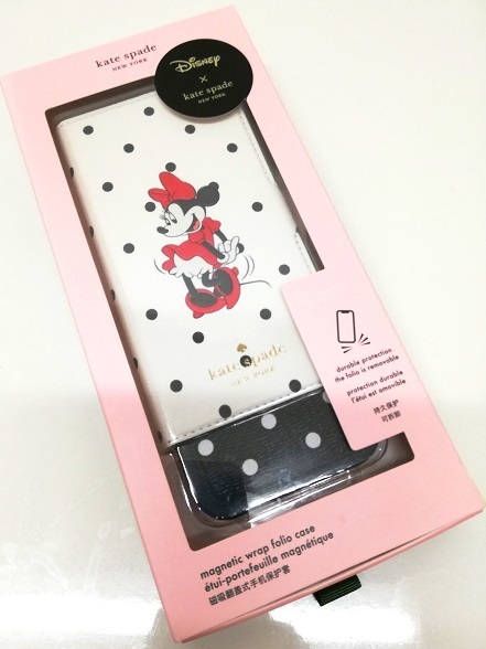 【送料無料】ケイトスペード×ディズニー ミニーマウス アイフォンケース iPhone13Pro 2WAY手帳型 水玉模様 ドット柄 kate spade Disney