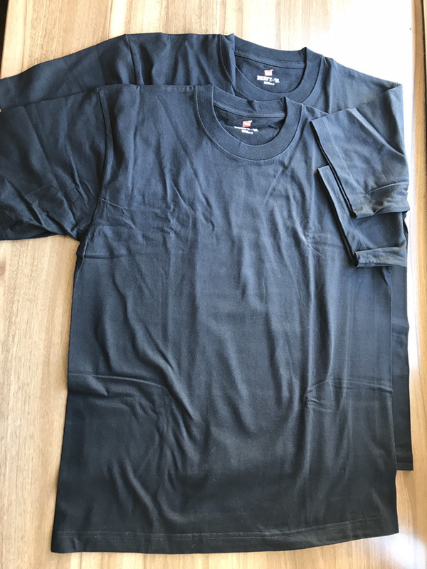 ヘインズ メンズ ビーフィー Tシャツ BEEFY-T 2枚組 綿100% 肉厚生地 ヘビーウェイトT H5180-2 ブラック M