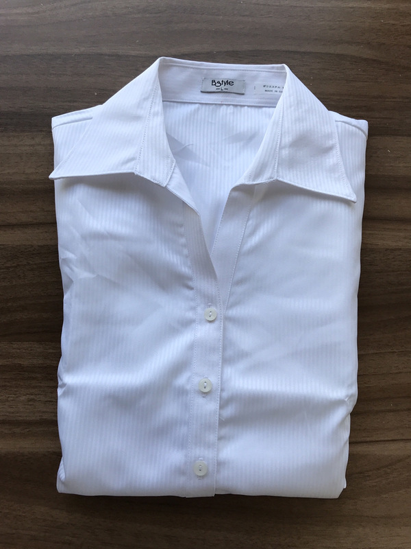 アトリエサンロクゴ シャツ ブラウス 事務服 制服 ワイシャツ ビジネスワイシャツ l1-l22 レディース 開襟-white 日本 L (日本サイズL相当)