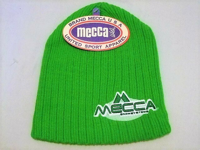 【MECCA USA/メッカ】ロゴ刺繍 ニットキャップ GREEN 新品デッドストック/希少/ヴィンテージ/ビーニー/HIPHOP/ストリート/アウトドア/USA製