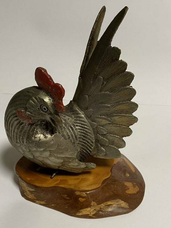 置物 鶏 鳥 真鍮製 工芸品 骨董品 ニワトリにわとり 金属 アンティーク 