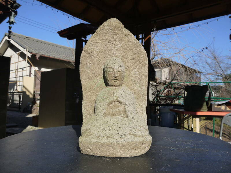 【CI312】石仏・古い地蔵菩薩坐像・江戸時代/仏教美術