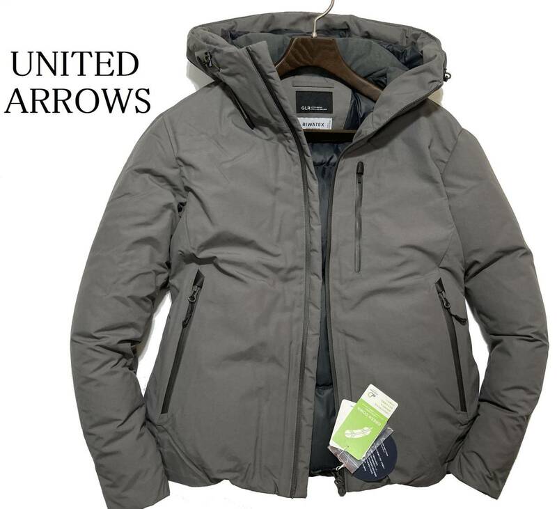 55162 新品▼ ユナイテッドアローズ　ダウンジャケット　止水ジップライン　UNITED ARROWS　オリーブ(M)