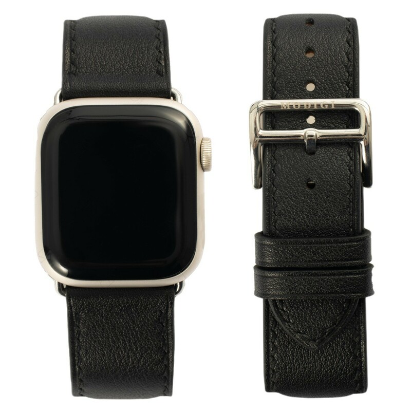 MODIGI アップルウォッチ レザーバンド　本革 ベルト　44/45/49 Apple Watch レザー 革 皮 上質 バンド ベルト　40mm 42mm 41mm ブラック　