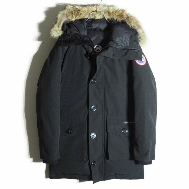 K6758h24　■CANADA GOOSE カナダグース■　2072JM YORK TON ヨークトン ファー付 フーディ ダウンジャケット ブラック 黒 XS/TP 秋冬