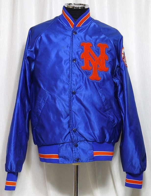 ☆スターター NEW York Mets ニューヨーク メッツ スターター ベースボールジャケット ナイロンスタジャン Lサイズ 実寸XL 青 オレンジ