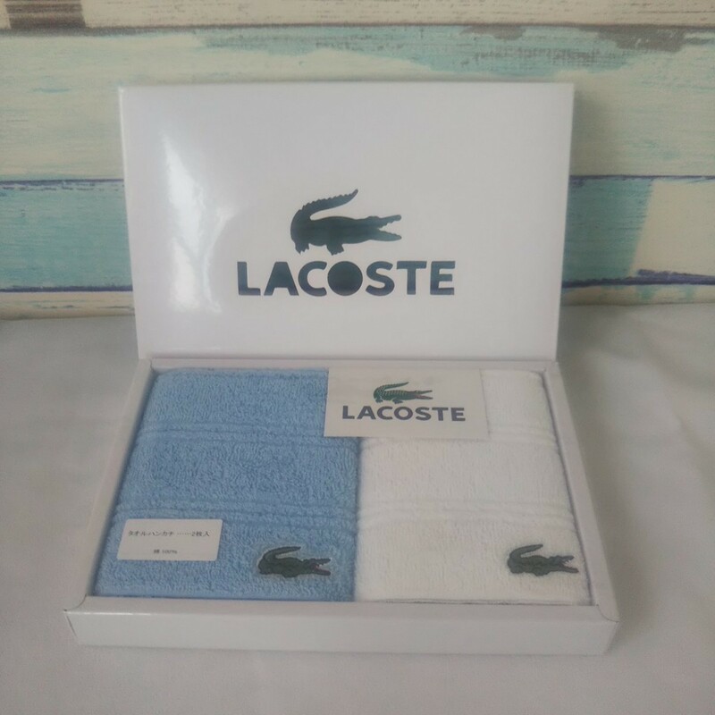 LACOSTE／ラコステ タオルハンカチ 2枚 色違い ハンドタオル