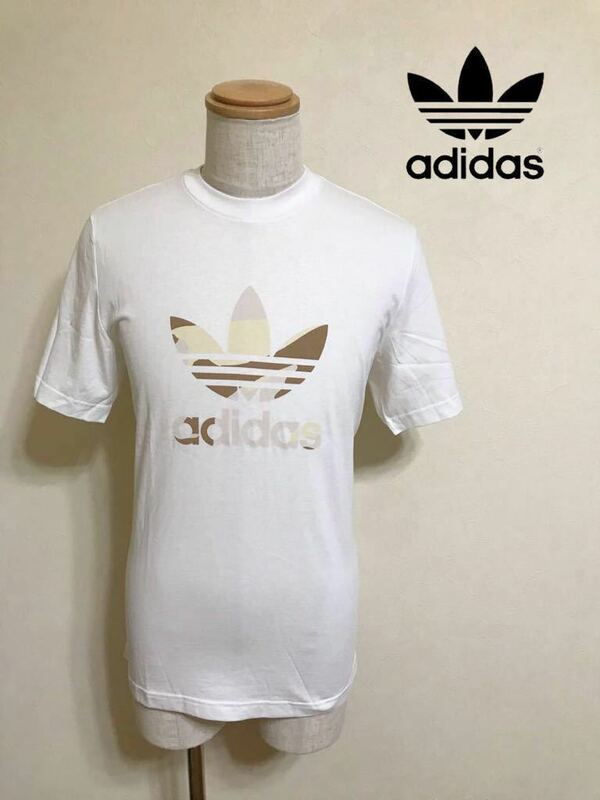 【新品】 adidas originals CAMO INFILL TEE アディダス オリジナルス トレフォイル カモフラ ビッグロゴ Tシャツ サイズL 半袖 ED6960 白