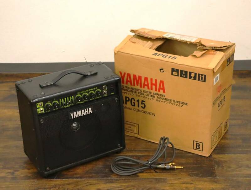 通電OK YAMAHA/ヤマハ エレクトリックアコースティックギターアンプ APG15 黒色/ブラック 音響機器 楽器機材 難有/現状品 『ZW1564』