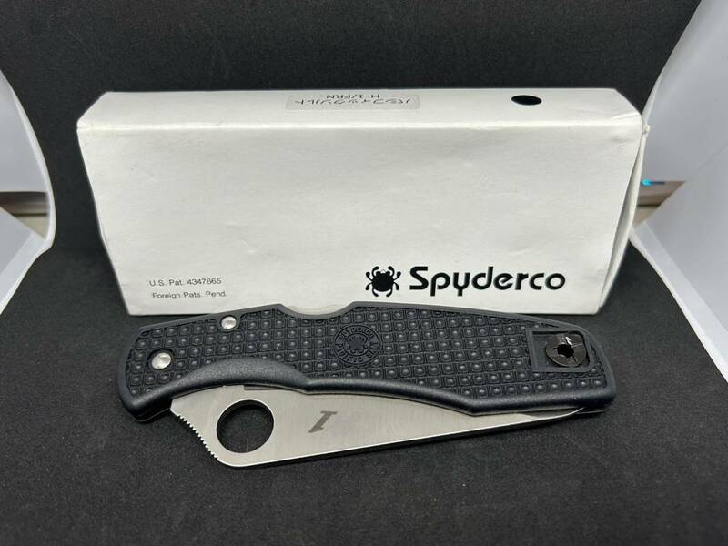 スパイダルコ　Spyderco　パシフィックソルト　H-1　FRN　ブラック　右利　ストレート刃　折り畳みナイフ