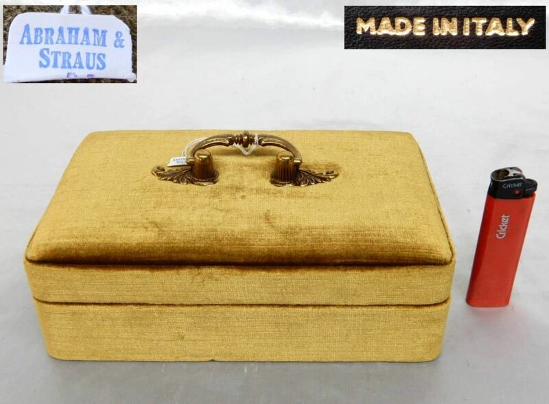 イタリア製 古い宝石箱 リングトレー ビロード ABRAHAM&STRAUS エイブラハム・アンド・ストラウス ビンテージ　アンティーク