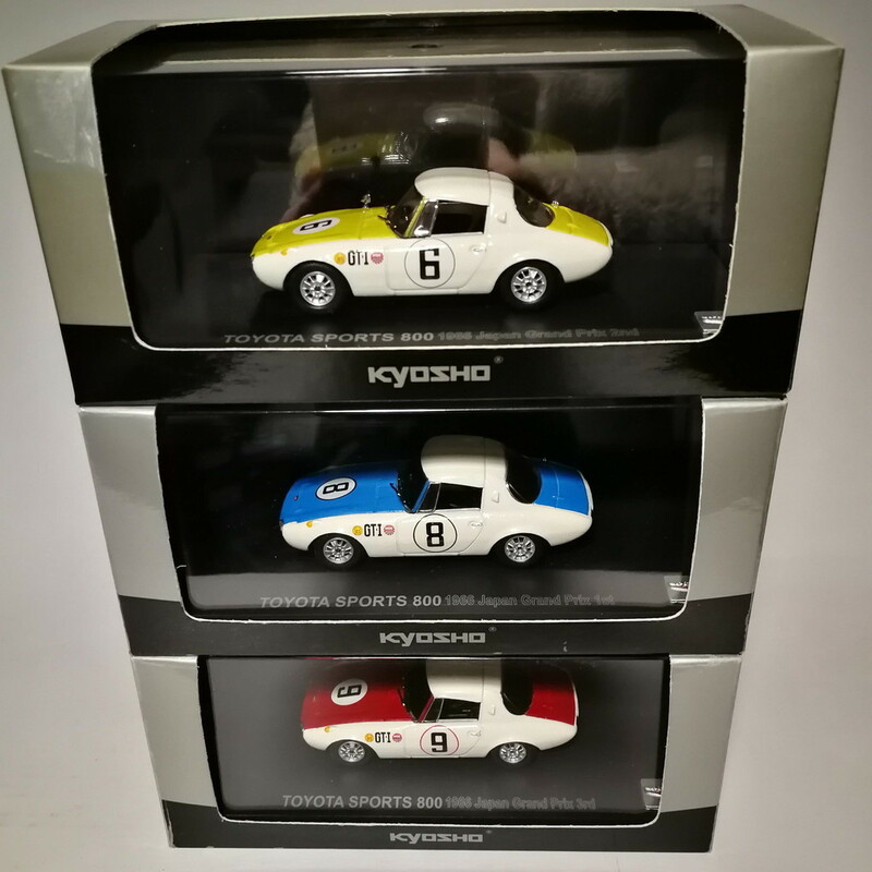 ★ KYOSHO 1/43 トヨタ スポーツ 800 1966年日本GP GT1クラス1・2・3位セット (難あり) ★