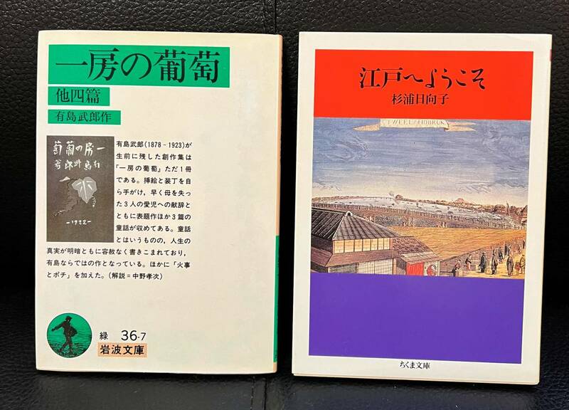 ★江戸へようこそ・杉浦日向子著／一房の葡萄・有島武郎著／２冊セット／中古本★