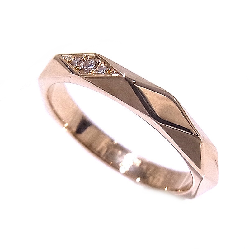 ブシュロン BOUCHERON ファセット ミディアム リング 指輪 #48 約8号 750 ピンクゴールド PG ダイヤモンド【中古】【程度A+】【極上美品】
