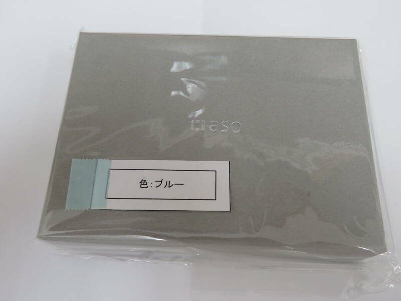 ♪♪73096　未使用 ASO　レザー　コインケース　色ブルー　箱付き 送料300円～ ♪♪