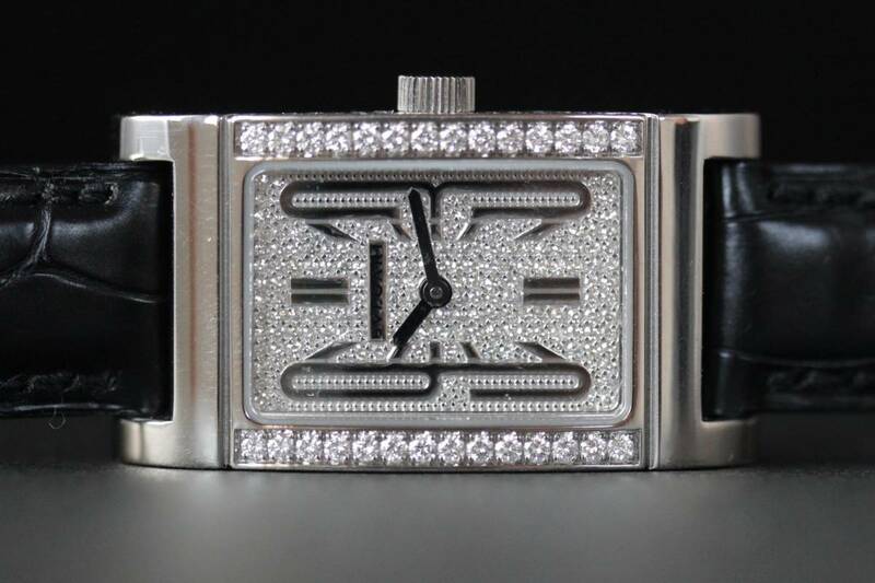 ★新品仕上げ済み★美品★BVLGARI ブルガリ レッタンゴロ 純正ダイヤモンド 750 K18WG ブルガリ時計 ギラギラと輝いています♪