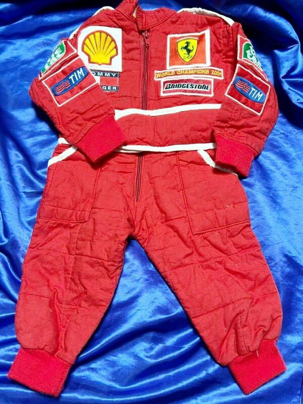 レア 子供 キッズ フェラーリ レーシングスーツ シューマッハ ミハエル 2001 チャンピオン xs 純正　Ferrari 正規品 オフィシャルウェア F1