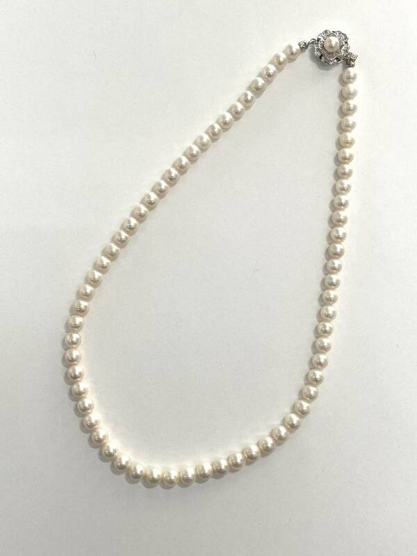 【真珠】アコヤ真珠　7mm～7.5mm　パール ネックレス　留め金具　シルバー　アコヤパール　あこや　未使用 27