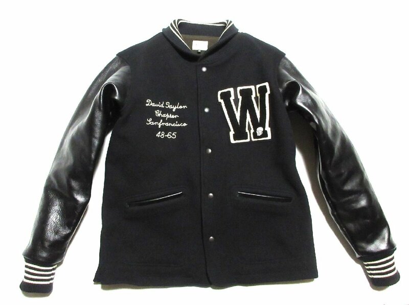 未使用に近い WESTRIDE 20FW WR AWARD JACKET ウエストライド アワードジャケット/袖革スタジャン/ライダース/40/ブラック/日本製