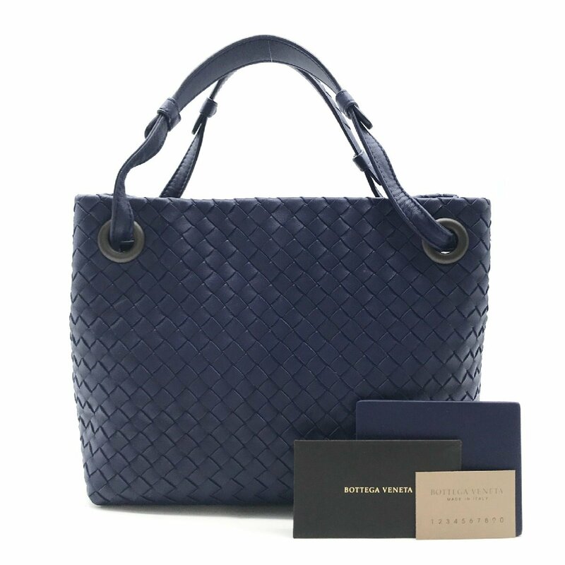 BOTTEGA VENETA ボッテガヴェネタ イントレチャート ガルダ トート バッグ ブルー 美品 K1136