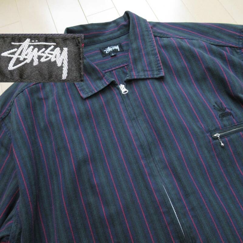 ★即決送込★初期 黒タグ L 80s USA製 OLD STUSSY oldstussy ステューシー オールド ブルゾン スイングトップ ジャケット xl カバーオール