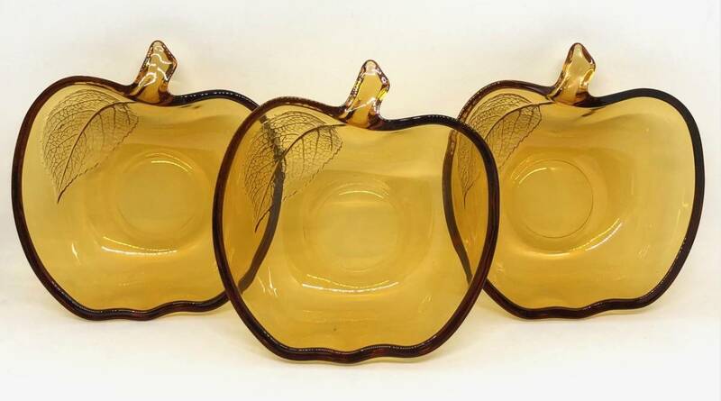 りんご型 デザート皿x3枚セット