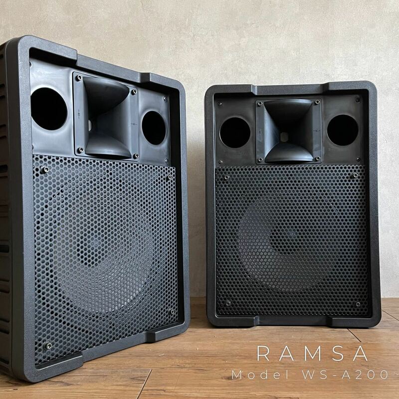 名機 良品 RAMSA ラムサ WS-A200 PA ペア スピーカー NATIONAL ナショナル ステージ ライブ オーディオ 機器 機材 動作品 2本 セット ②