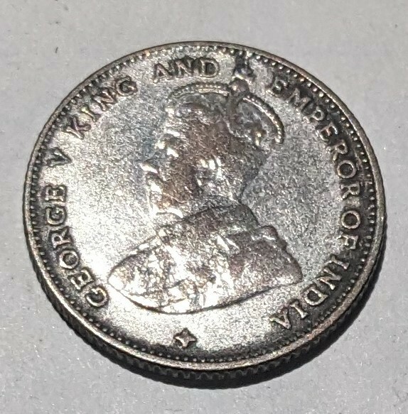 ’1919　イギリス領海峡植民地 ジョージⅤ世 10セント　銀貨　流通品
