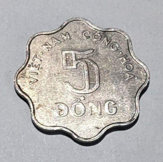 '1966 VIETNAM ベトナム（南ベトナム） 5DONG ５ドン白銅貨 流通品