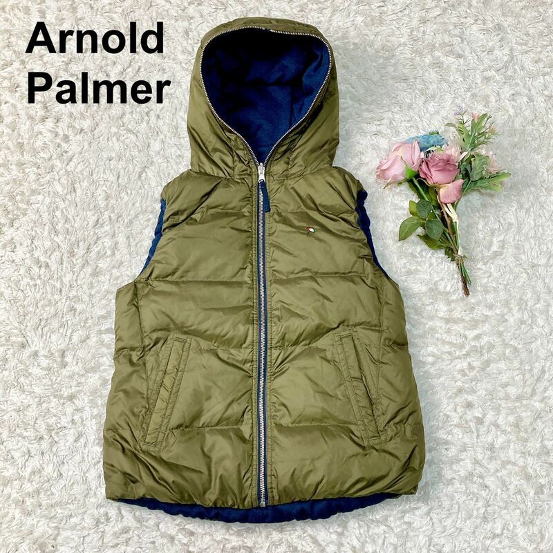 アーノルドパーマー Arnold Palmer ダウンベスト リバーシブル ニット ロゴ刺繍 2 M レディース B122313-54