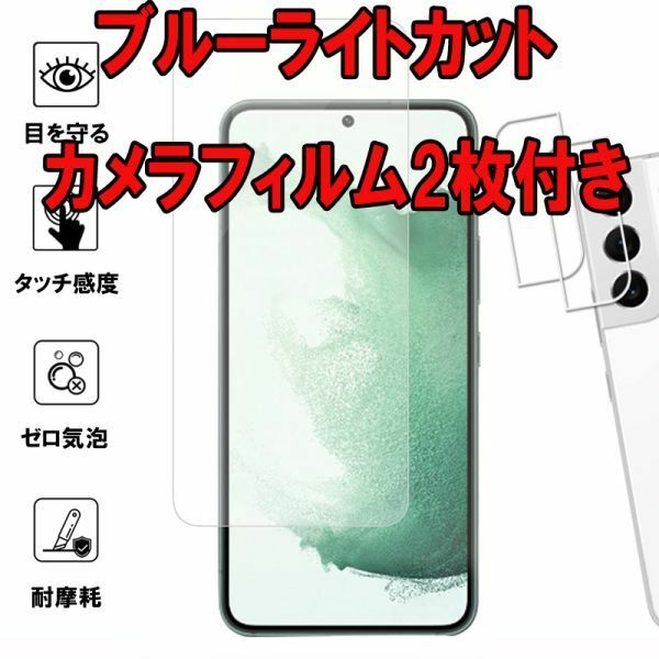 2枚セット＝4枚 ブルーライトカット Galaxy S22 ガラス フィルム カメラ レンズ SCG13 SC-51C ギャラクシー 保護 スクリーン カバー シール